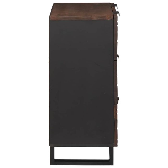 Novaro Tálalószekrény készlet 2 db Dió 120 x 33 x 75 cm Tömör Mangófát - Image 5