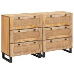 Novaro Széf 2 db 60 x 33 x 75 cm Tömör Mangófát Barna