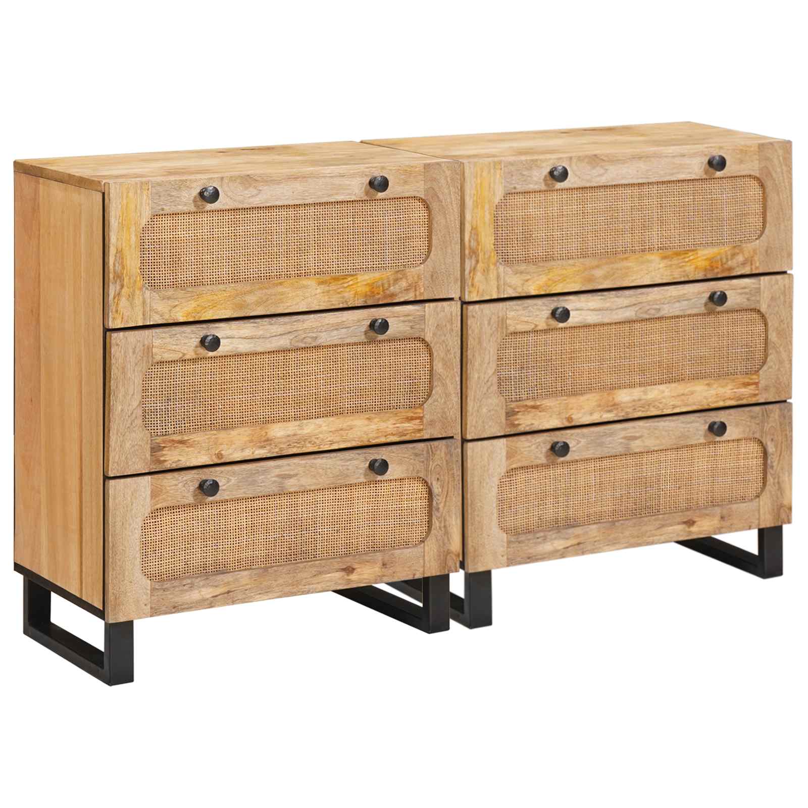 Novaro Széf 2 db 60 x 33 x 75 cm Tömör Mangófát Barna
