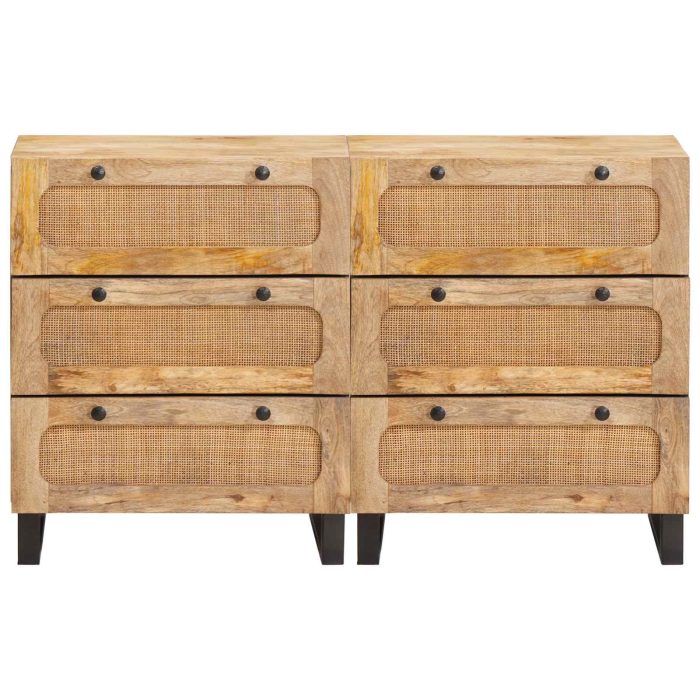 Novaro Széf 2 db 60 x 33 x 75 cm Tömör Mangófát Barna - Image 4