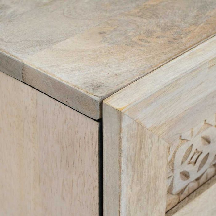 Novaro Széf 2 db 120 x 33,5 x 75 cm tömör mangófa Fehér - Image 7
