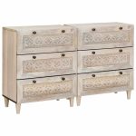 Novaro Széf 2 db 120 x 33,5 x 75 cm tömör mangófa Fehér