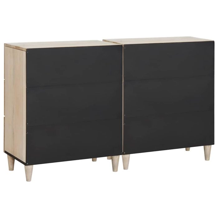 Novaro Széf 2 db 120 x 33,5 x 75 cm tömör mangófa Fehér - Image 6