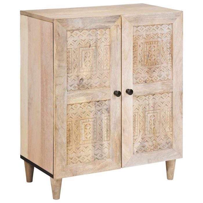 Novaro Széf 3 db 180 x 33,5 x 75 cm tömör mangófa Fehér - Image 3