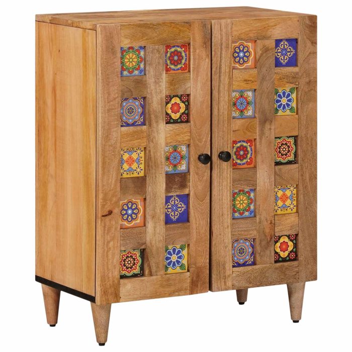 Novaro Széf 3 db 60 x 33,5 x 75 cm Tömör Mangófát Természetes - Image 3