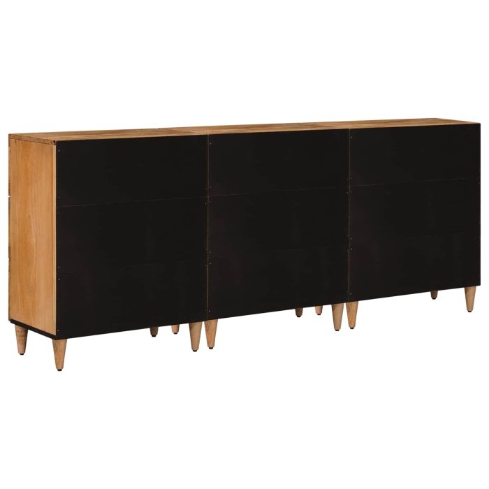 Novaro Széf 3 db 60 x 33,5 x 75 cm Tömör Mangófát Természetes - Image 6