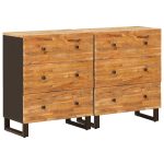 Novaro Széf 2 db 60 x 33 x 75 cm Tömör Mangófát Barna