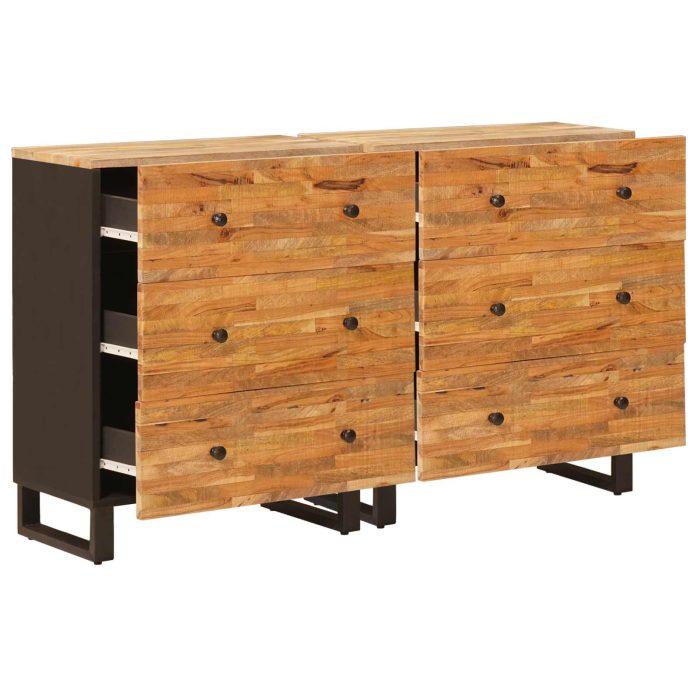 Novaro Széf 2 db 60 x 33 x 75 cm Tömör Mangófát Barna - Image 2
