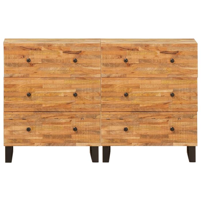 Novaro Széf 2 db 60 x 33 x 75 cm Tömör Mangófát Barna - Image 4