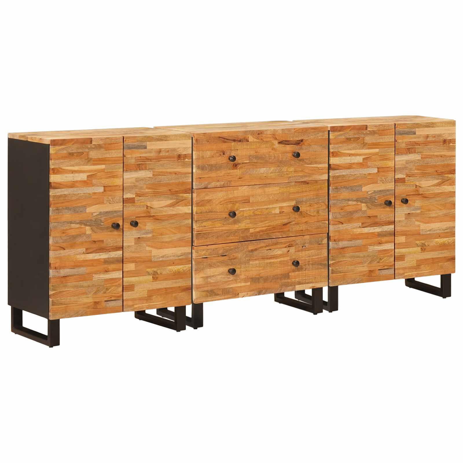 Novaro Széf 3 db 60 x 33 x 75 cm Tömör Mangófát Barna