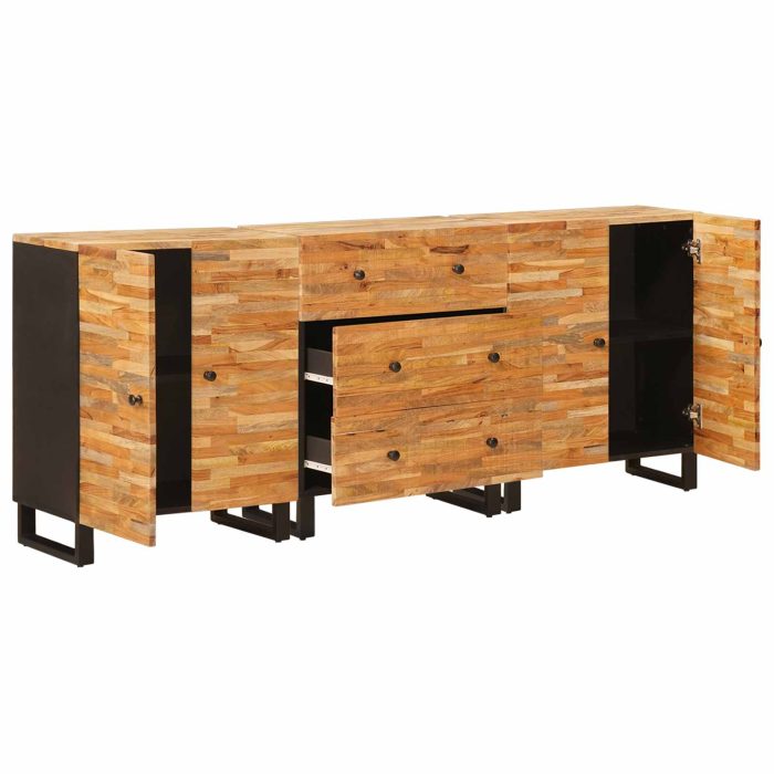 Novaro Széf 3 db 60 x 33 x 75 cm Tömör Mangófát Barna - Image 2