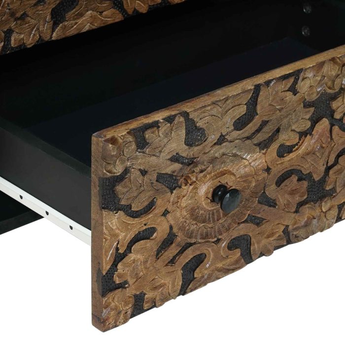 Novaro Széf 2 db 60 x 33,5 x 75 cm Tömör Mangófát Barna - Image 8