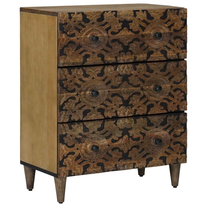 Novaro Széf 2 db 60 x 33,5 x 75 cm Tömör Mangófát Barna - Image 3