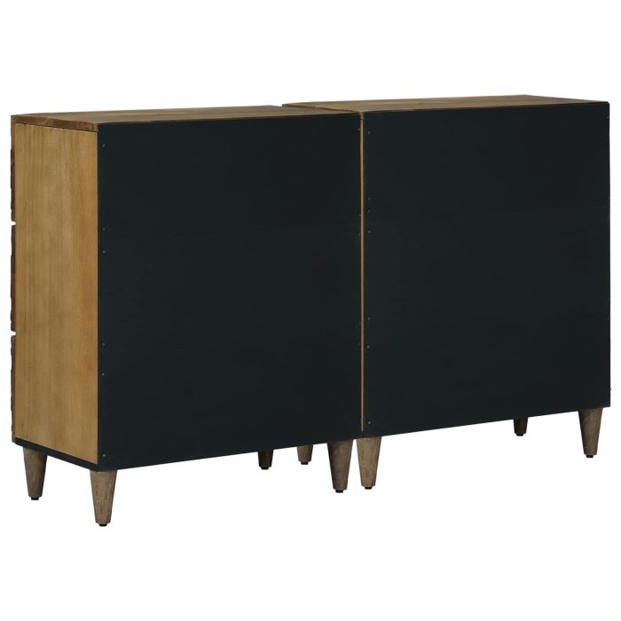 Novaro Széf 2 db 60 x 33,5 x 75 cm Tömör Mangófát Barna - Image 6