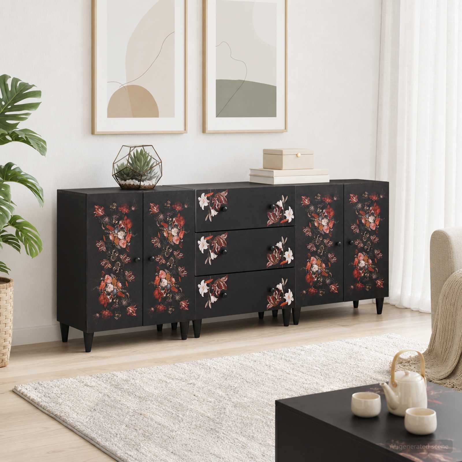 Novaro Tároló szekrények 3 db 180 x 33 x 75 cm Tömör Mangófát Sokszínű