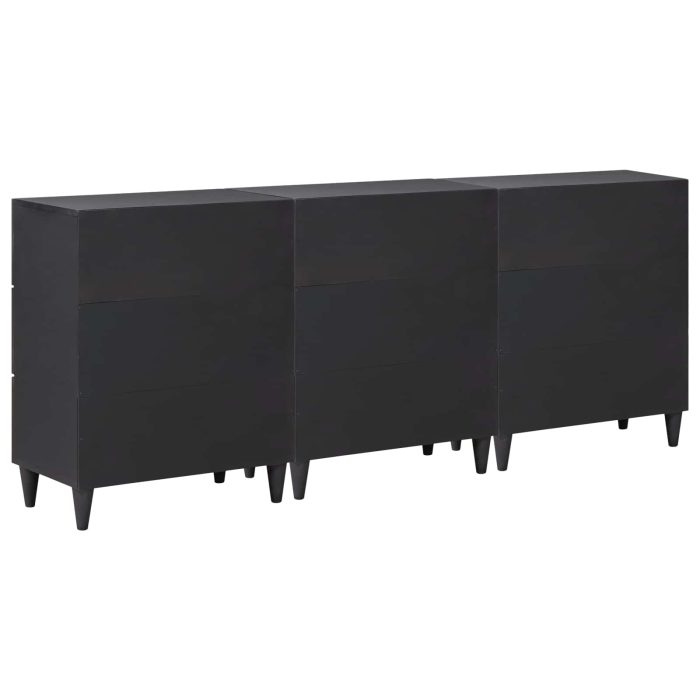 Novaro Tároló szekrények 3 db 180 x 33 x 75 cm Tömör Mangófát Sokszínű - Image 7