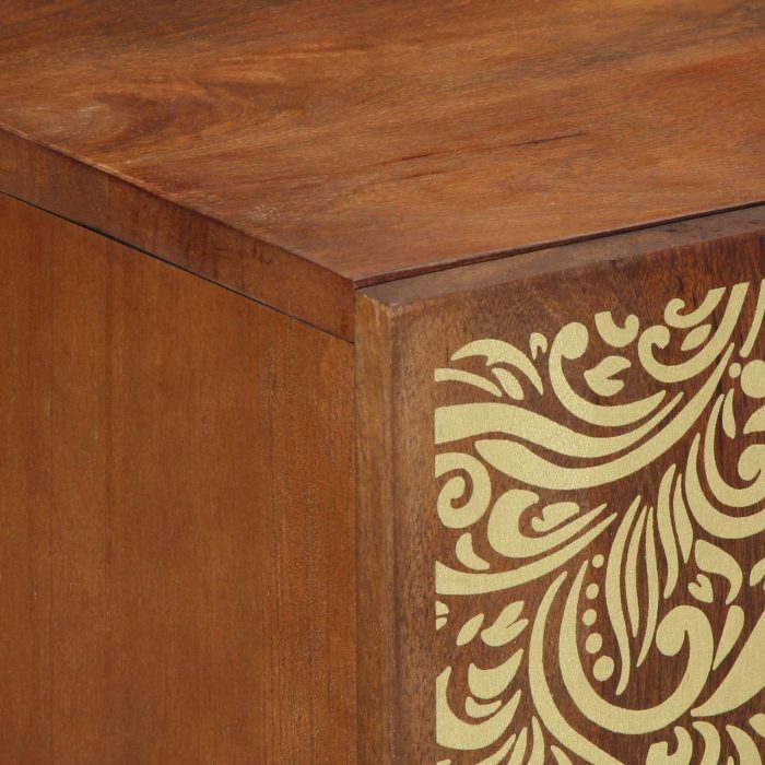 Novaro Fürdőszobai Szekrény Szett 3 db 180 x 33 x 75 cm Tömör Mangófát - Image 7