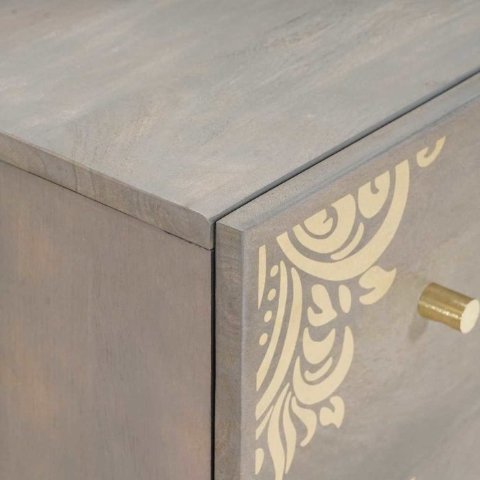 Novaro Széf 2 db 60 x 33 x 75 cm Tömör Mangófát Szürke - Image 7