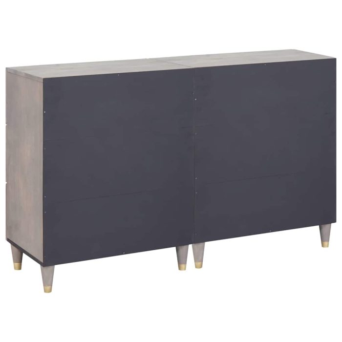 Novaro Széf 2 db 60 x 33 x 75 cm Tömör Mangófát Szürke - Image 6