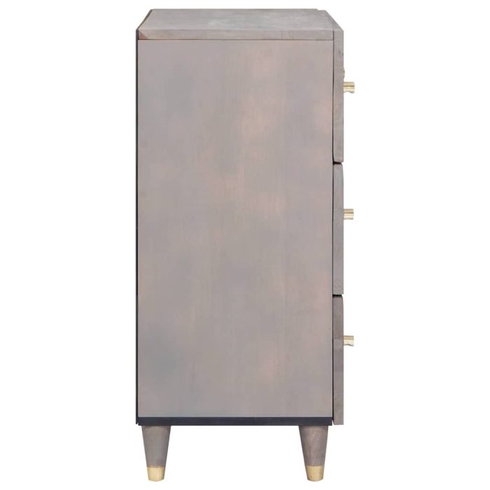 Novaro Széf 2 db 60 x 33 x 75 cm Tömör Mangófát Szürke - Image 5