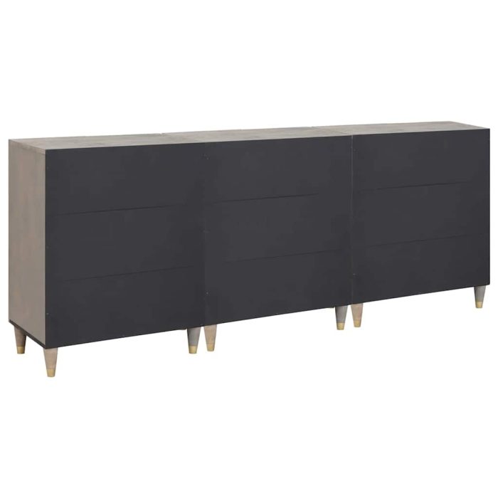 Novaro Fürdőszobai Szekrény Szett 3 db 180 x 33 x 75 cm Tömör Mangófát - Image 6