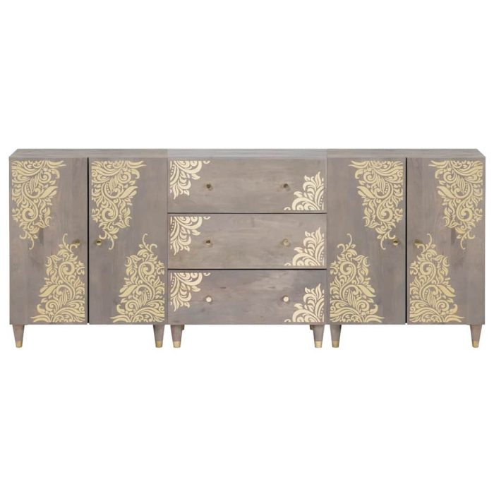 Novaro Fürdőszobai Szekrény Szett 3 db 180 x 33 x 75 cm Tömör Mangófát - Image 5