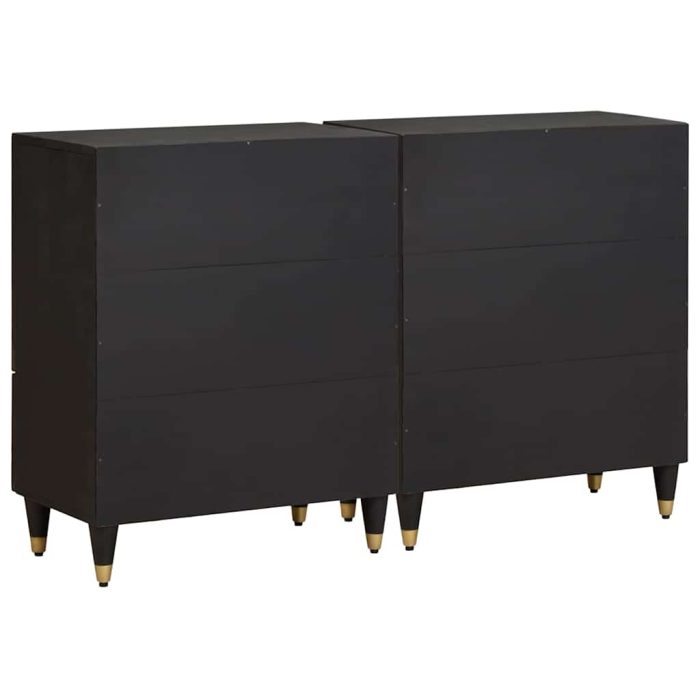Novaro Széf 2 db 60 x 33 x 75 cm Tömör Mangófát Fekete - Image 7