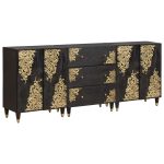 Novaro Fürdőszobai Szekrény Szett 3 db 180 x 33 x 75 cm Tömör Mangófát