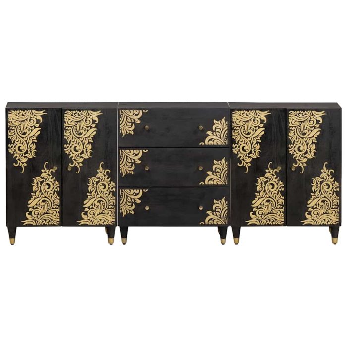 Novaro Fürdőszobai Szekrény Szett 3 db 180 x 33 x 75 cm Tömör Mangófát - Image 5