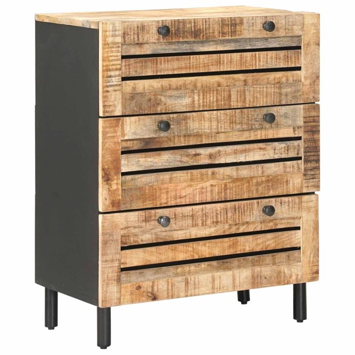 Novaro Tároló szekrények 2 db 120 x 33 x 75 cm Tömör Mangófát Sokszínű - Image 4