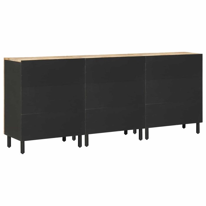 Novaro Tároló szekrények 3 db 180 x 33 x 75 cm Tömör Mangófát - Image 7