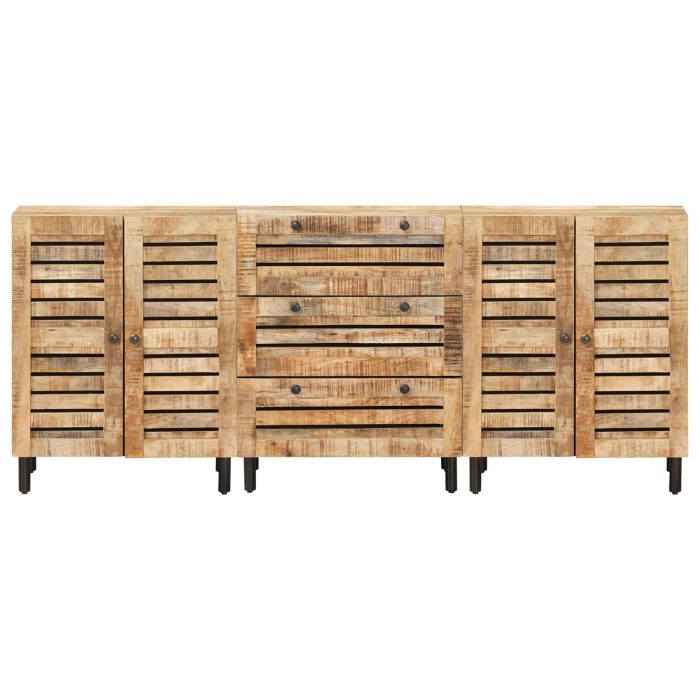 Novaro Tároló szekrények 3 db 180 x 33 x 75 cm Tömör Mangófát - Image 6