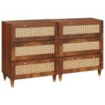 Novaro Tálalószekrény készlet 2 db 60 x 33,5 x 75 cm Tömör Mangófát