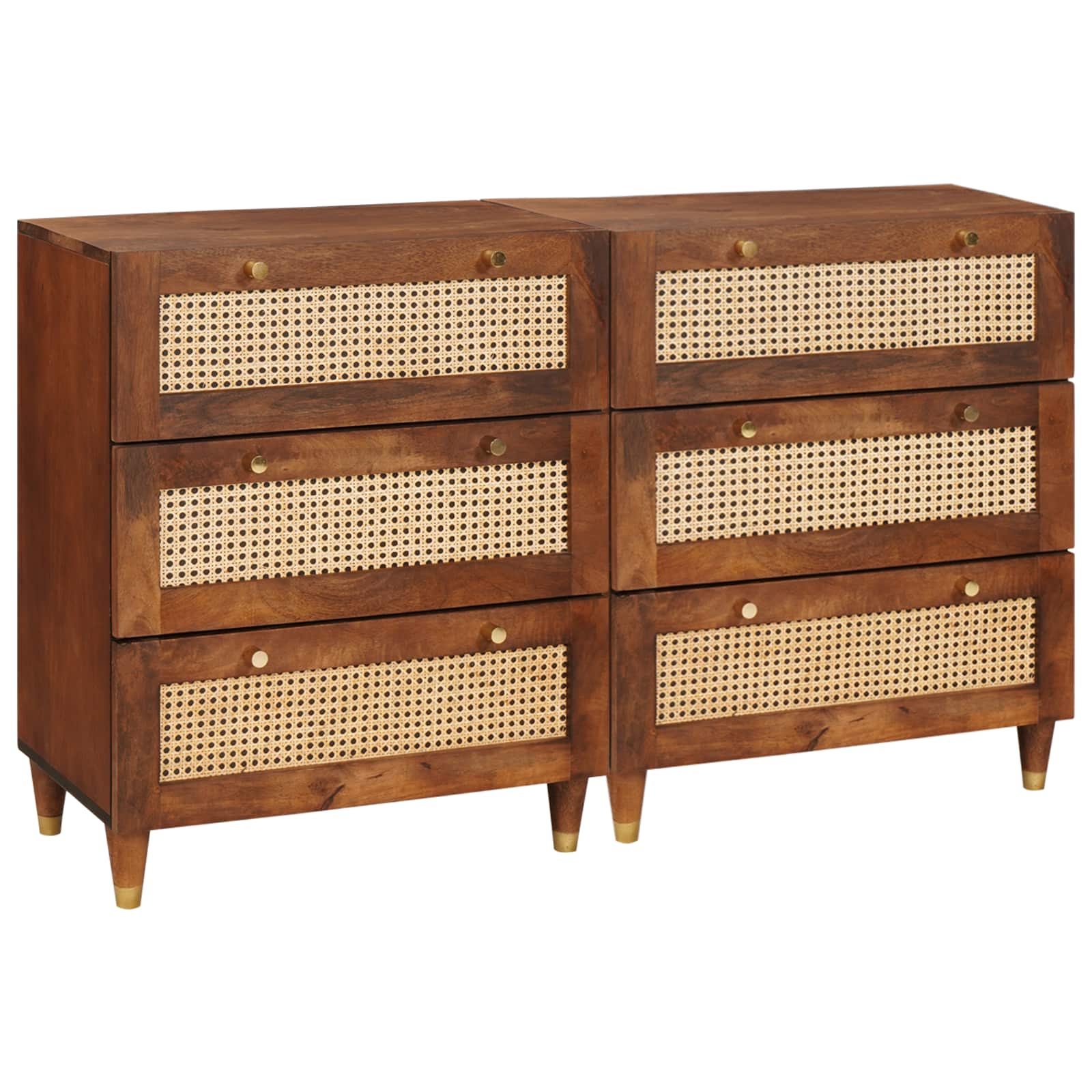 Novaro Tálalószekrény készlet 2 db 60 x 33,5 x 75 cm Tömör Mangófát