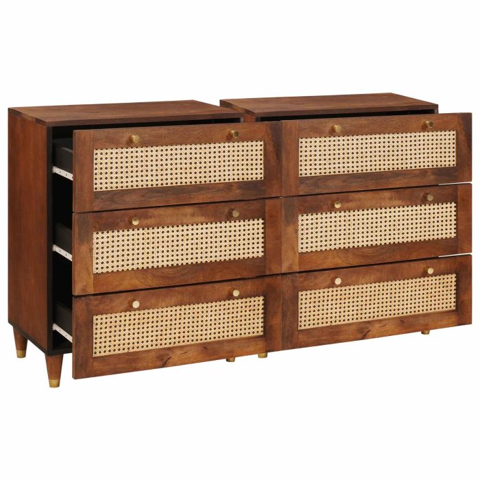 Novaro Tálalószekrény készlet 2 db 60 x 33,5 x 75 cm Tömör Mangófát - Image 2