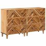 Novaro Tároló szekrények 2 db 60 x 33,5 x 75 cm Tömör Mangófát Barna