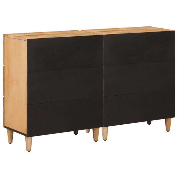 Novaro Tároló szekrények 2 db 60 x 33,5 x 75 cm Tömör Mangófát Barna - Image 6