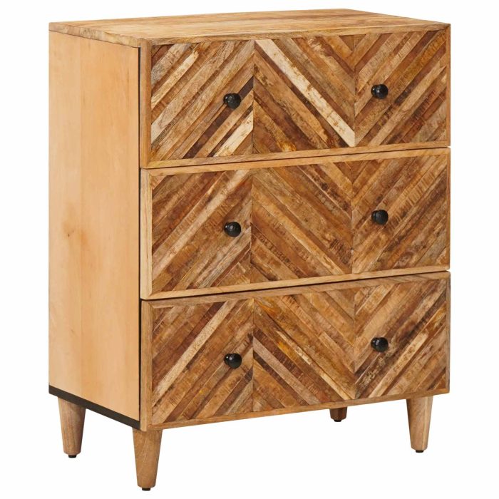 Novaro Tároló szekrények 3 db 60 x 33,5 x 75 cm Tömör Mangófát Barna - Image 4