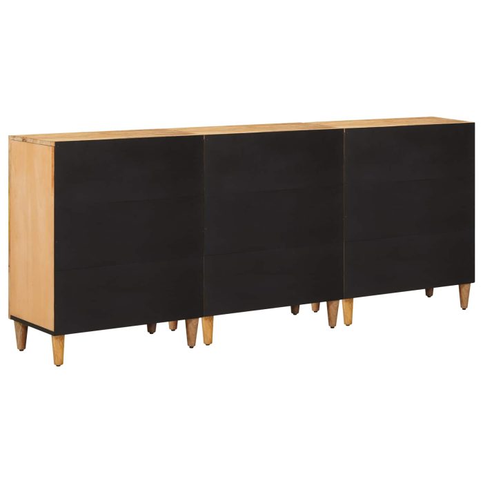 Novaro Tároló szekrények 3 db 60 x 33,5 x 75 cm Tömör Mangófát Barna - Image 6