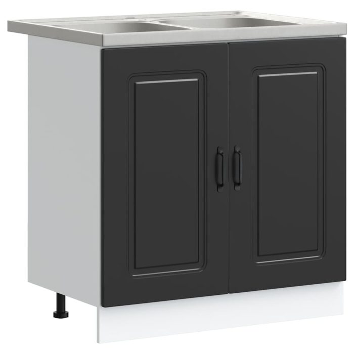 Novaro Konyhaszekrény Kalmar Fekete 80 x 46 x 81,5 cm Szerelt Fa - Image 2