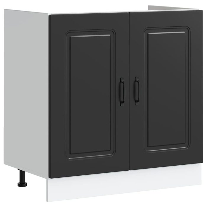 Novaro Konyhaszekrény Kalmar Fekete 80 x 46 x 81,5 cm Szerelt Fa - Image 4