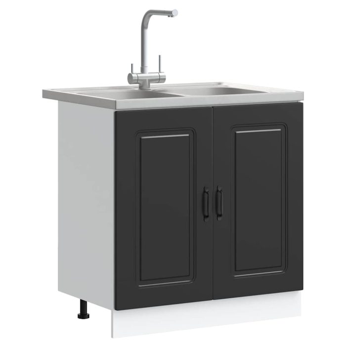 Novaro Konyhaszekrény Kalmar Fekete 80 x 46 x 81,5 cm Szerelt Fa - Image 3