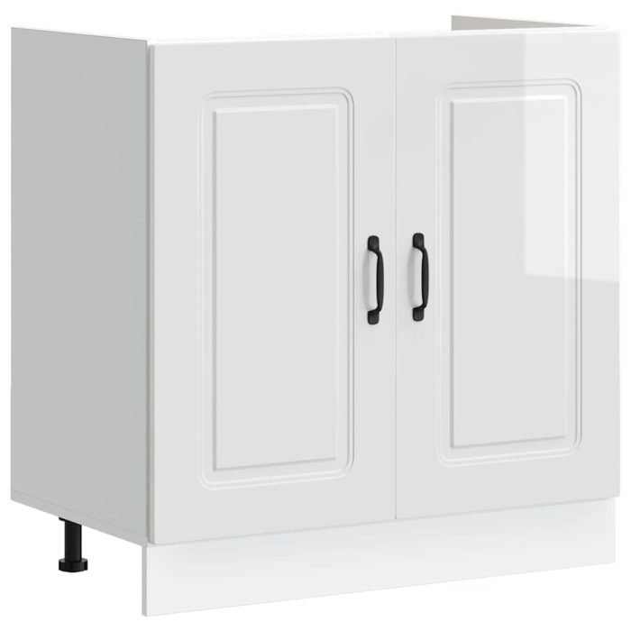 Novaro Konyhaszekrény Kalmar Fényes Fehér 80 x 46 x 81,5 cm Szerelt Fa - Image 4