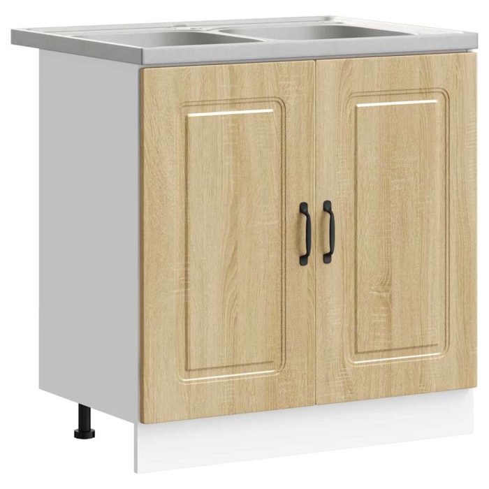 Novaro Konyhaszekrény Kalmar Sonoma tölgy 80 x 46 x 81,5 cm Szerelt Fa - Image 2