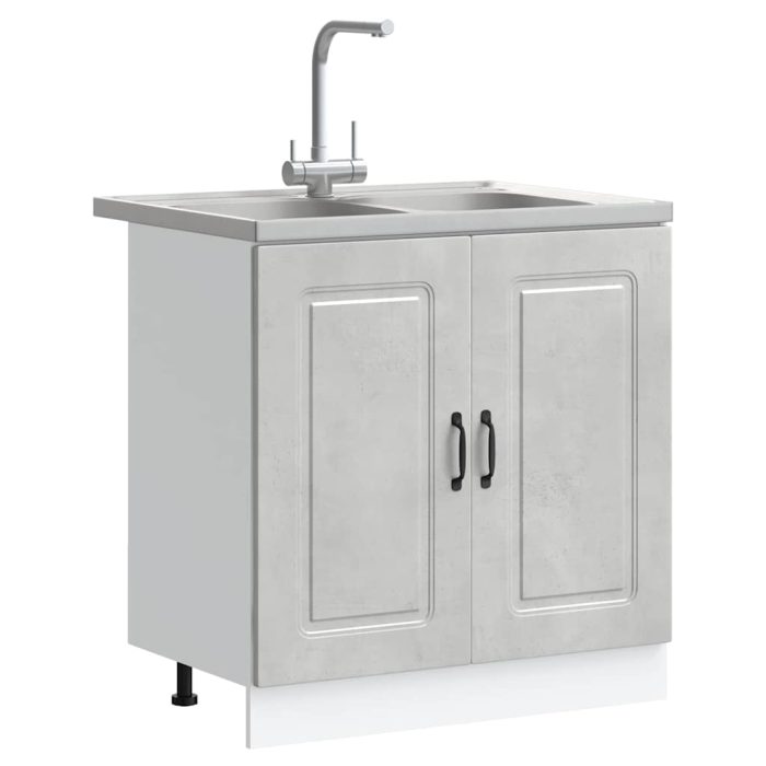 Novaro Konyhaszekrény Kalmar Beton Szürke 80 x 46 x 81,5 cm Szerelt Fa - Image 3