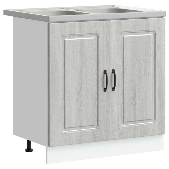 Novaro Konyhaszekrény Kalmar Szürke Sonoma 80 x 46 x 81,5 cm - Image 2