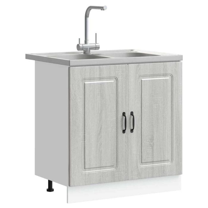 Novaro Konyhaszekrény Kalmar Szürke Sonoma 80 x 46 x 81,5 cm - Image 3
