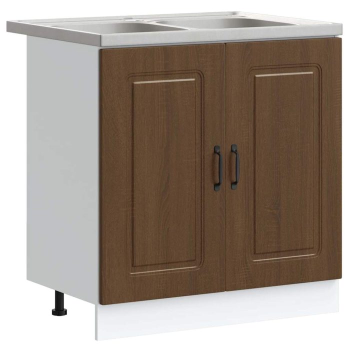 Novaro Konyhaszekrény Kalmar Barna Tölgy 80 x 46 x 81,5 cm Szerelt Fa - Image 2