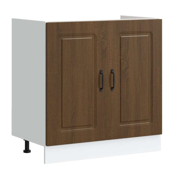 Novaro Konyhaszekrény Kalmar Barna Tölgy 80 x 46 x 81,5 cm Szerelt Fa - Image 4
