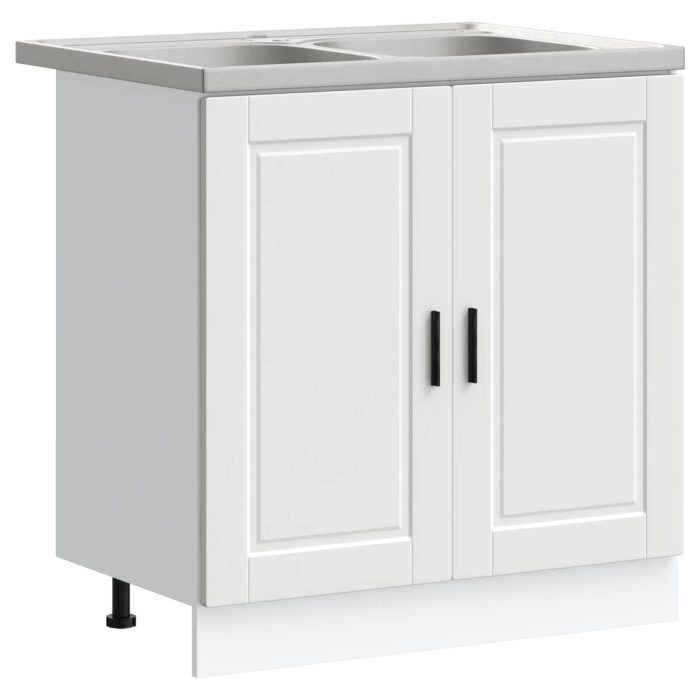 Novaro Mosogatószekrény Porto 2 db Fehér 80 x 46 x 81,5 cm Szerelt Fa - Image 2